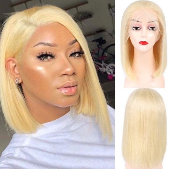 14” 613 BLONDE HUMAN LACE FRONT BOB WIG *NEW* main image 7
